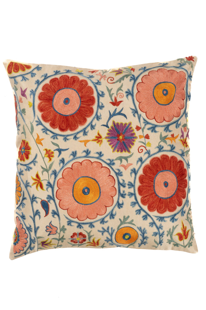 Suzani Embroidered Pillow