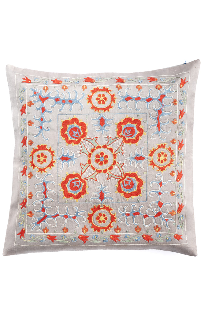 Suzani Embroidered Pillow