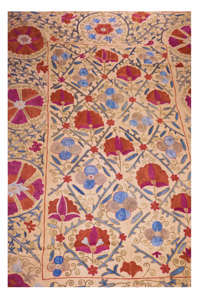 Vintage Silk Suzani Embroidery